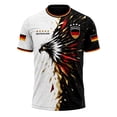 thumbnail image 1 of German Eagle National Flag Print Football Tee, Country Pride Sports Short Sleeve Top, 1 of 2