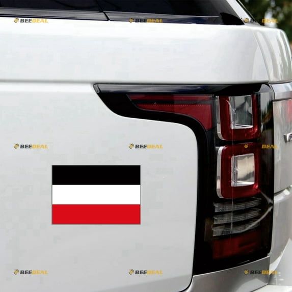 German Empire Flag Car Magnet Magnetic Sticker Decal - 4 Pack Reflective 3" 4" 5" 6" - for Truck Door Fridge Reusable Waterproof
