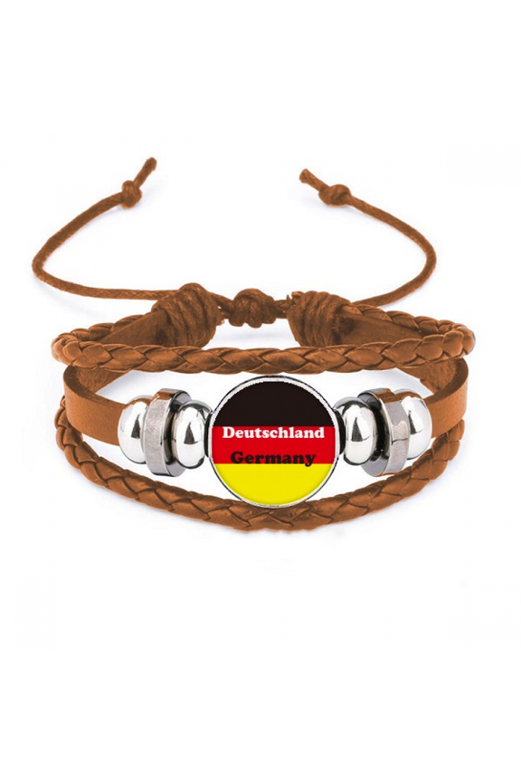 German English Flag Sign Represent Text Bracelet Wristband Leather Jewelry Ornament