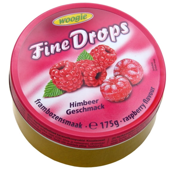 German Fine Drops Sanded Raspberry Candy 175gr tin (Himbeergeschmack) (3 pcs)