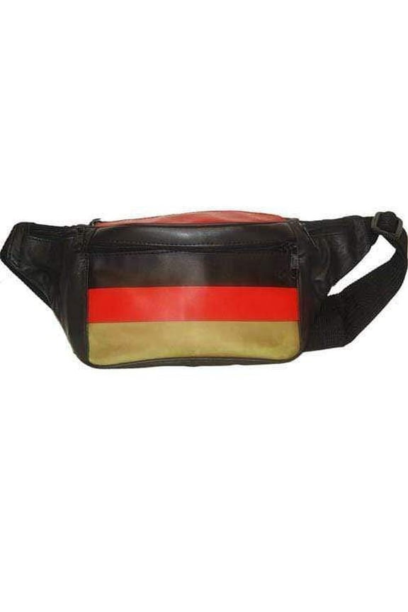 German Flag Design Genuine Leather Fanny Pack - Waist Pouch for Men & Women 967 (C)