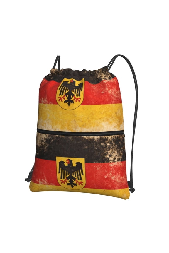 German Flag Drawstring Backpack Bag Water Resistant Yoga Shopping Cinch Bag Sackpack For Men Women