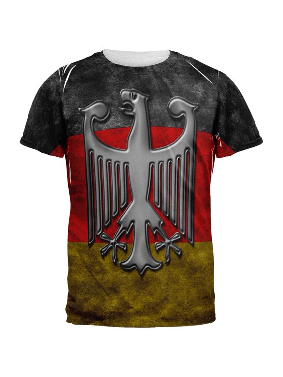 German Flag Eagle Crest All Over Mens T Shirt Multi LG