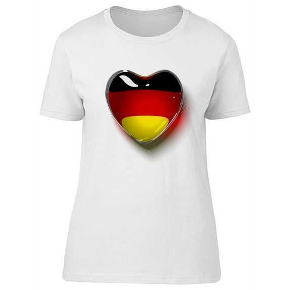 German Flag Glass Heart T-Shirt Women -Image by Shutterstock, Female Small