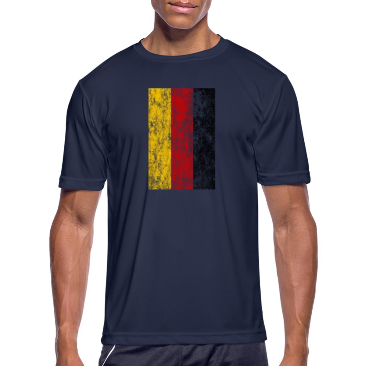 German Flag Men's Moisture Wicking Performance T-Shirt Outdoor Sport ...