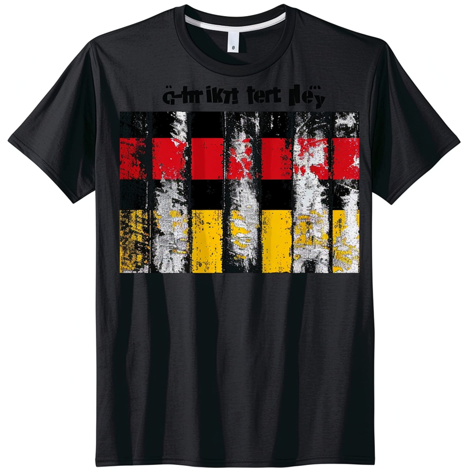 German Flag Print Black T Shirt Bold Colors Sleek Design Cultural Pride
