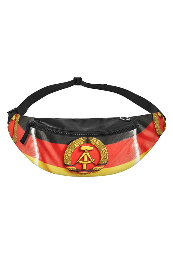 German Flag Print Fanny Pack Casual Hands-Free Wallets Waist Pack Phone Bag Carrying All Phones