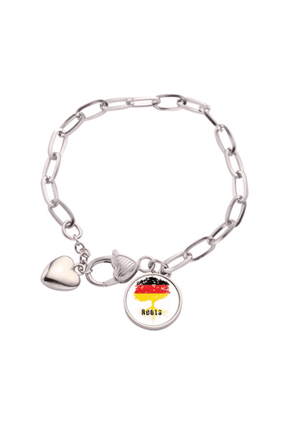 German Flag Root Faly Art Deco Fashion Heart Chain Bracelet Jewelry Charm Fashion