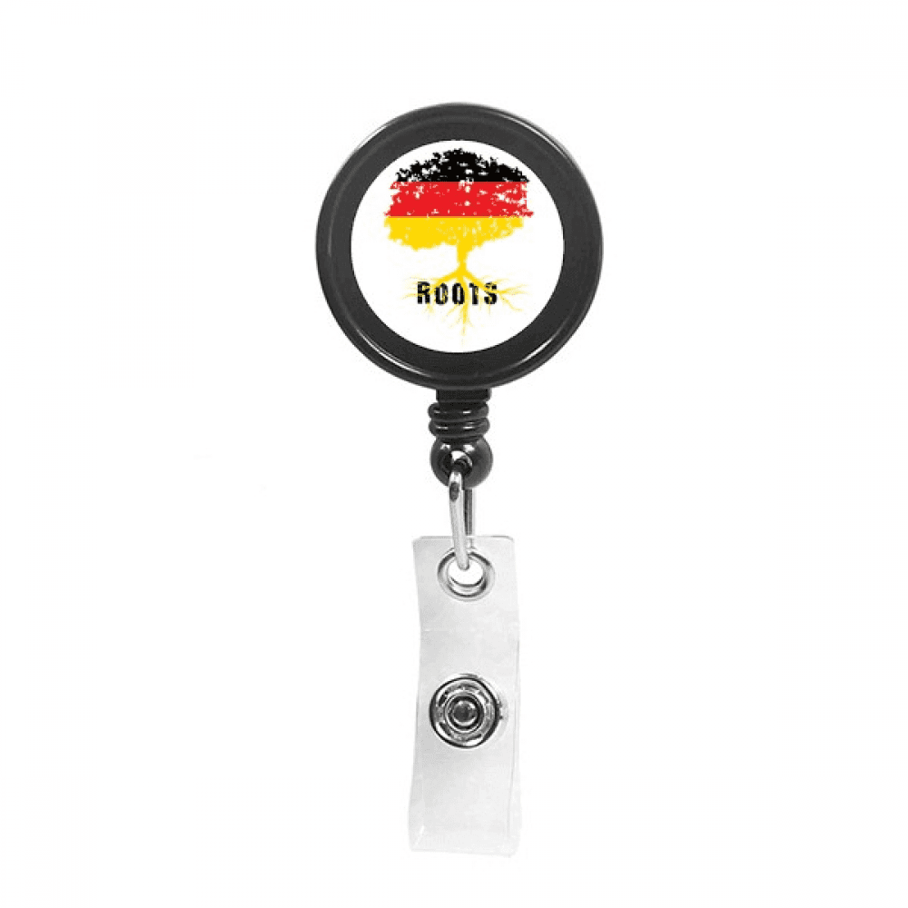 German Flag Root Faly Art Deco  Fashion Retractable Keychain Badge Holder ID Badge