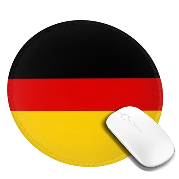 German Flag Small Round MousePad for Wireless Computer Laptop, Office Desk Accessories 7.9 x 7.9 inch