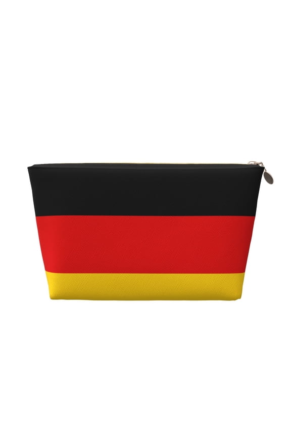 German Flag Travel Handbag Leather Purse Organizer Tidy Bag Purse Toiletry Clutch For Women