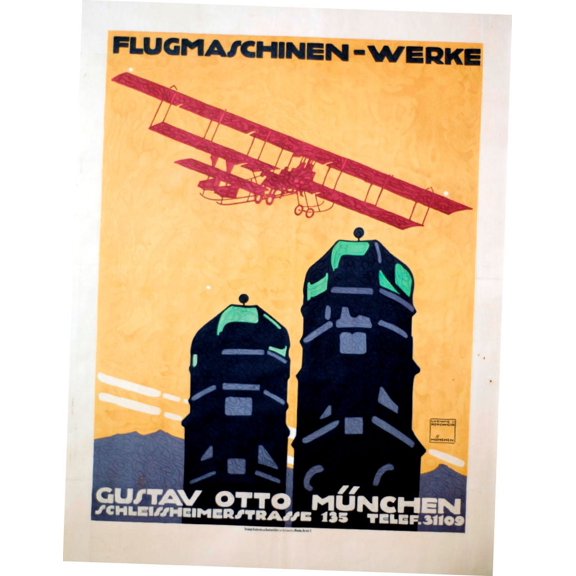 German Flugmaschinen Werke poster Metal Sign 8inx 12in Metal Print 8x12 Square Adults AB Posters