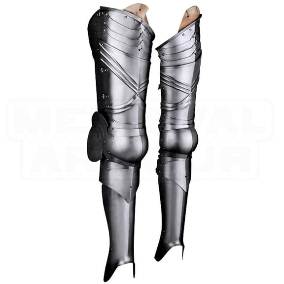 German Full Leg Guard Gothic Poleyn Medieval Armour Set