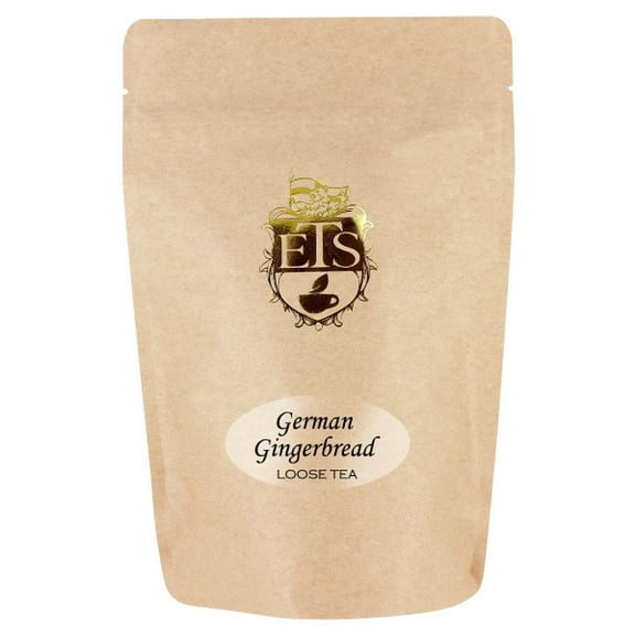 German Gingerbread Flavored Black Tea - 4oz | Loose Leaf Holiday Spice Blend with Cinnamon Ginger Star Anise | Winter Festive Tea in Resealable Pouch | Seasonal Dessert-Inspired Tea