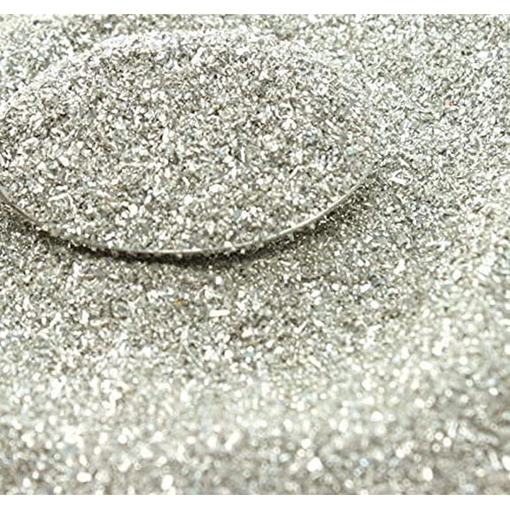 German Glass Glitter - Fine for Crafts, 90 Grit, 25gr, Extra Silver-Coated Art, Resin, and Craft Projects Perfect Crafting, Professional Use Silver 311-9-SL