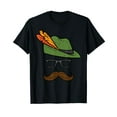 thumbnail image 1 of German Hat Mustache Costume Bavaria Oktoberfest Men Boy Cotton Black T-Shirt, 1 of 5