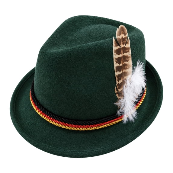 German Hats for Men, Oktoberfest Hat, Oktoberfest Costume Accessory, Alpine Hat One Size