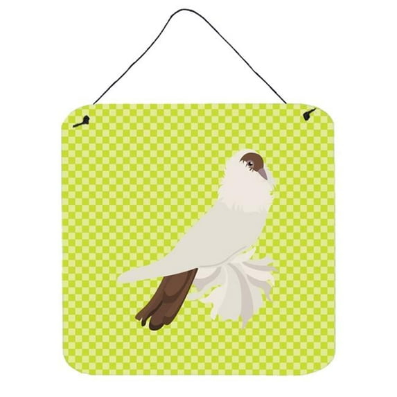 German Helmet Pigeon Green Wall or Door Hanging Prints, 6 x 6 in.