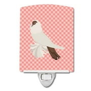 German Helmet Pigeon Pink Check Ceramic Night Light