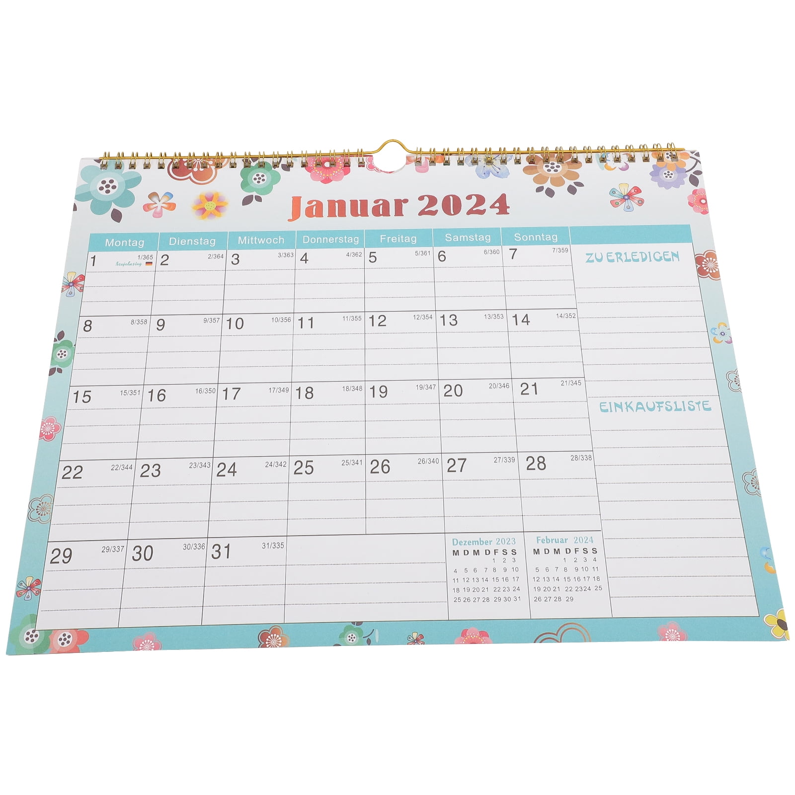 German Holidays Monthly Calendar 20242025 English Wall Calendars Room