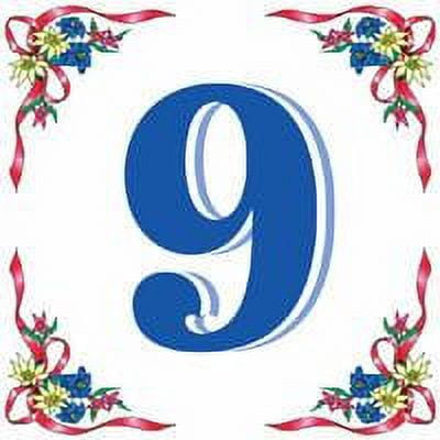 "GENL German House Number ceramic Tiles | 9 "