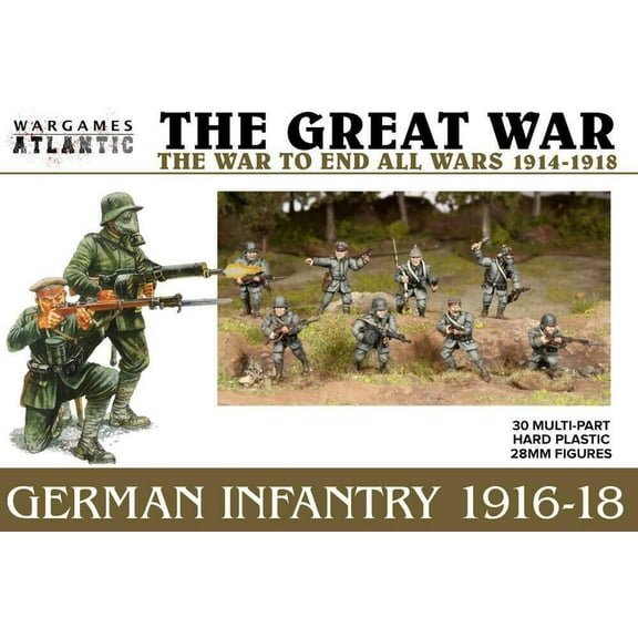 Wargames Atlantic 30 Plastic 28mm World War One German Infantry GW001