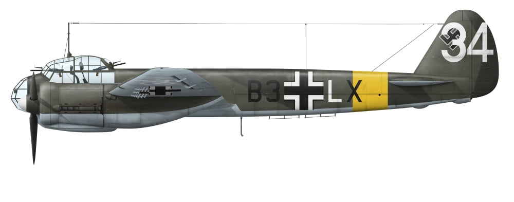 German Junkers Ju-88A-4 combat aircraft Canvas Art - InkwormStocktrek Images (46 x 18)