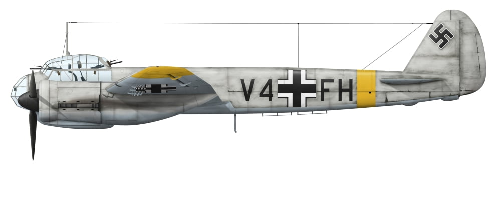German Junkers Ju-88A-4 combat aircraft Canvas Art - InkwormStocktrek Images (46 x 18)