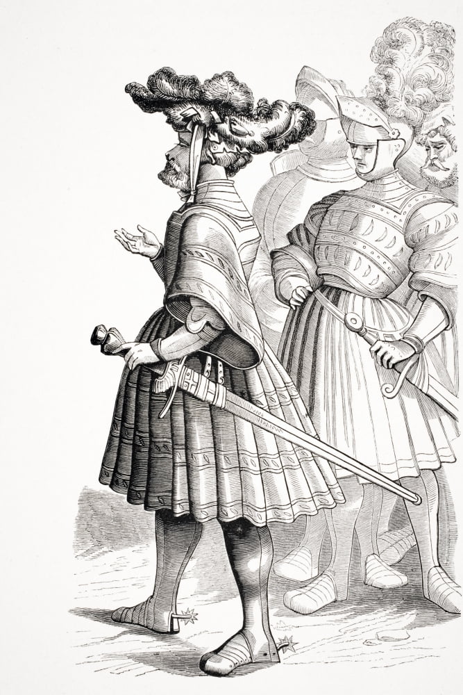 German Knights Of The 15Th Century From Plate In The Life Of The Emperor Maxmilian Engraved By Burgmayer From Drawings By Albert Durer Canvas Art - Ken Welsh Design Pics (11 x 17)