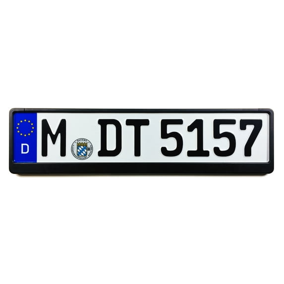 German License Plate (Munich) with Mounting Frame