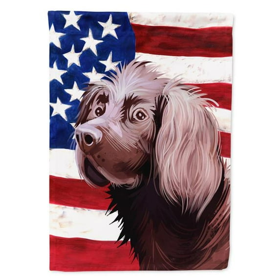 German Longhaired Pointer American Canvas House Flag - 28 x 0.01 x 40 in.