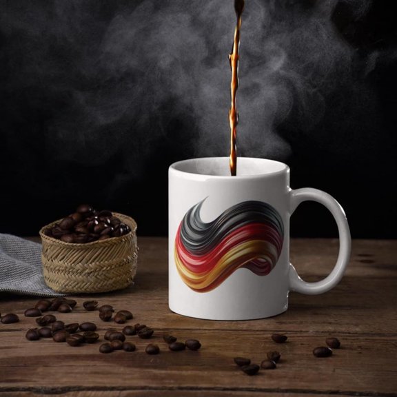 German Mug Modern Swirl Ceramic Coffee Mug.