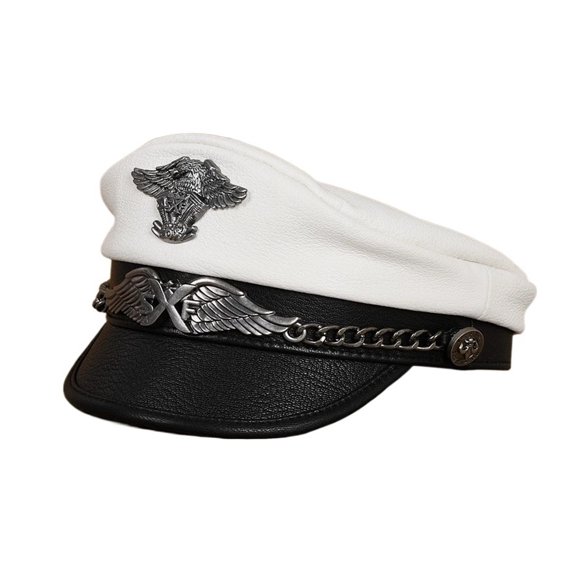 German Navy Hat For Men Unisex Genuine Leather Retro Locomotive Caps Male Spring Sailor Captain Casquette Cool Flat Top ,Fashion Design