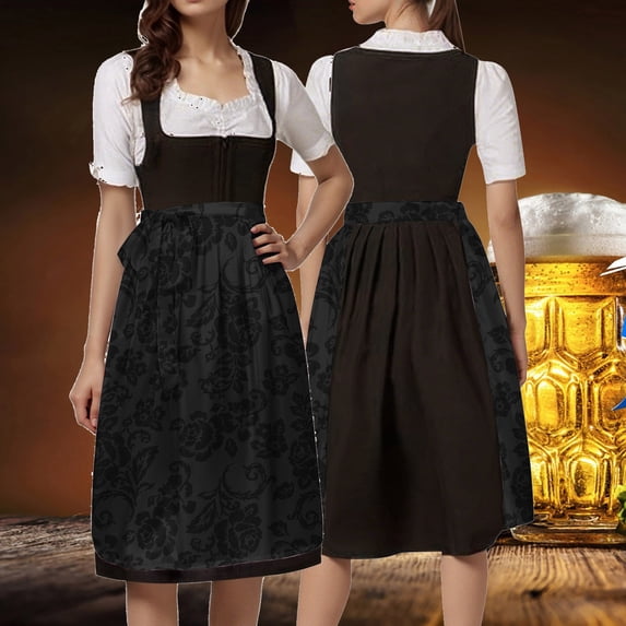 German Oktoberfest Women's Laced Half Apron Bavarian Traditional Cosplay For Party Dress Up