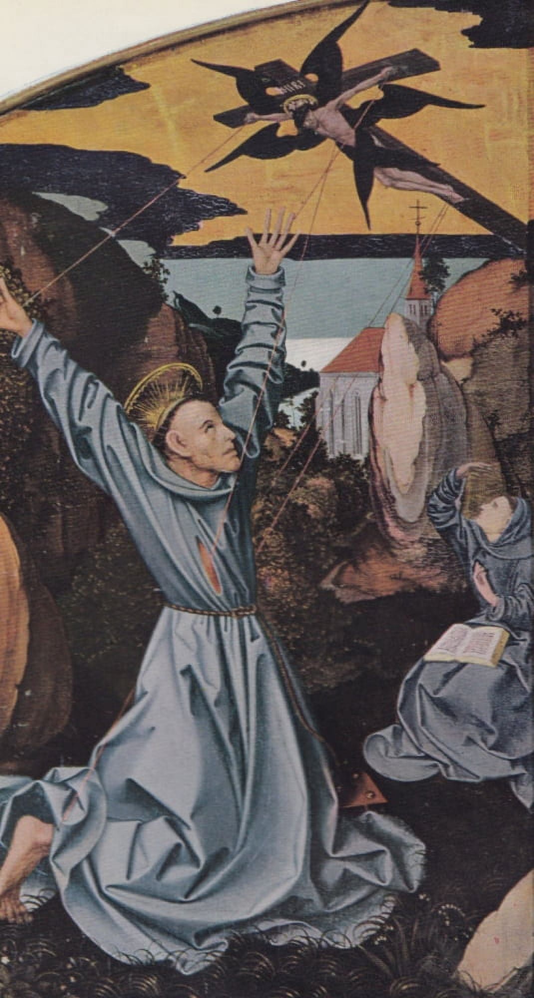 German Painting St Frances receives the Stigmata 1501 Canvas Art - Hans Fries (24 x 36)