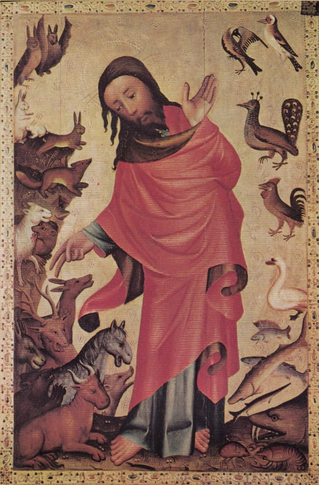 German Painting The Creation of the Animals Canvas Art - Master Bertram (18 x 24)