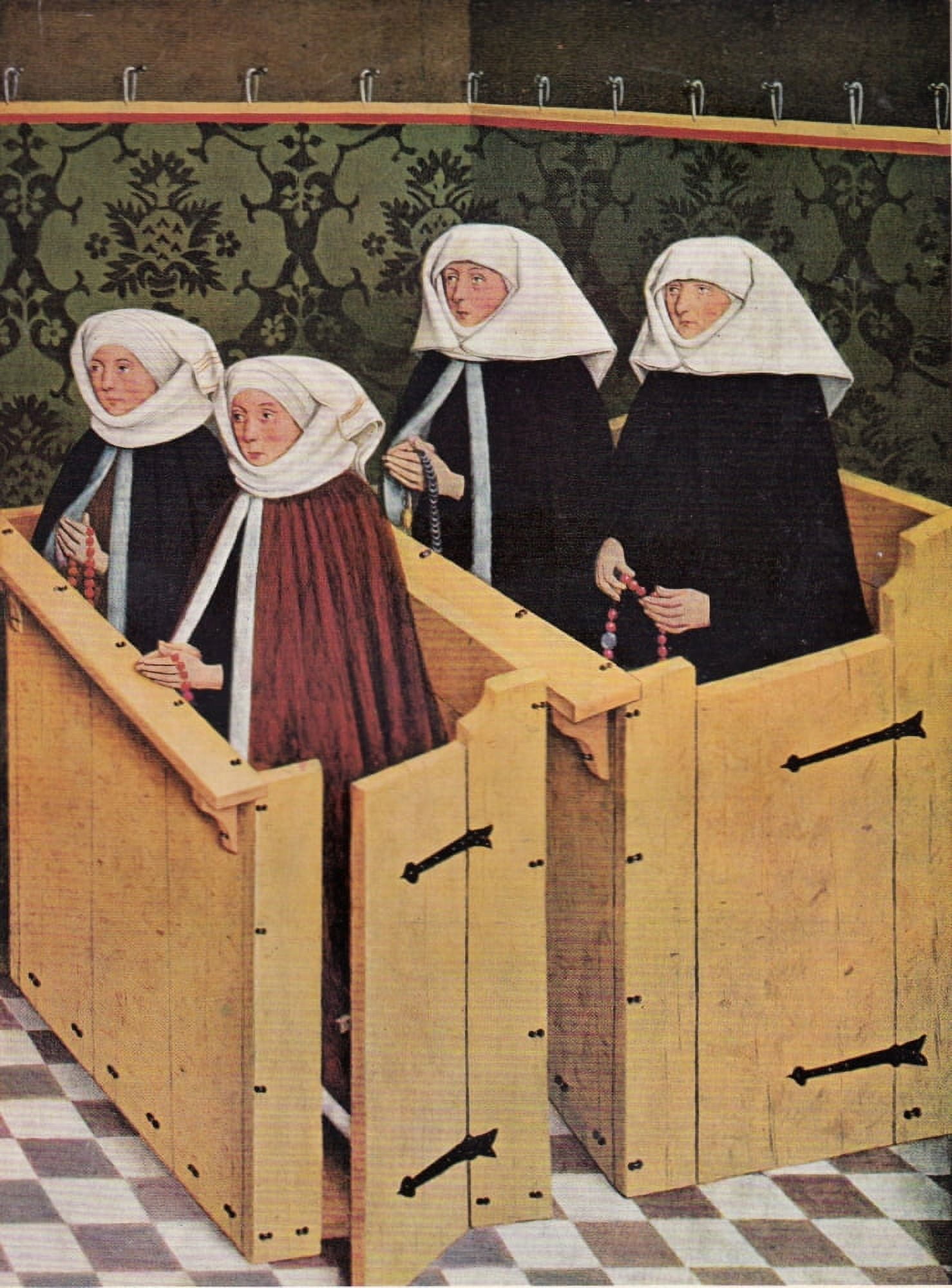 German Painting Women praying 1488 Canvas Art - Friedrich Herlin (18 x 24)