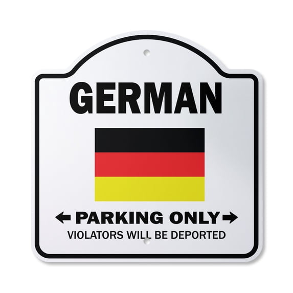 German Parking 10” x 10” Sign | Indoor/Outdoor Plastic | SignMission Designer Gag Novelty Gift Funny Germany Deutschland Europe Novelty Gift Funny Joke Gag Road Garage