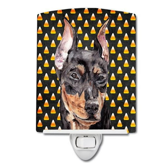 German Pinscher Candy Corn Halloween Ceramic Night Light
