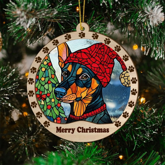 German Pinscher Christmas Tree Dog Ornament, German Pinscher Dog Christmas, German Pinscher Dog SunCatcher ,Christmas Decoration, Christmas Keepsake