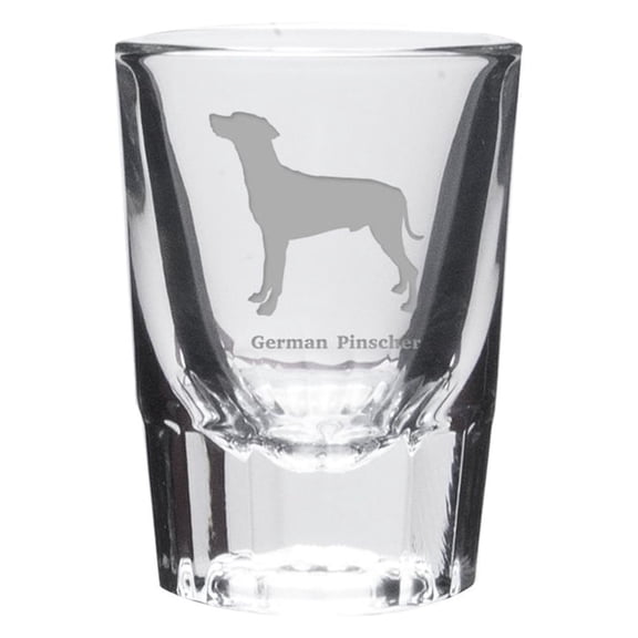 German Pinscher Deep Etched Shot Glass