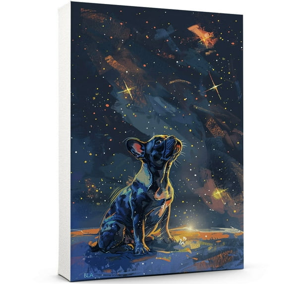 German Pinscher Dog Art Print Poster, Wall art Canvas Painting Decor, Dog Pop Starry Night Art Home Decor Artwork For Bedroom Living Room Bathroom Décor