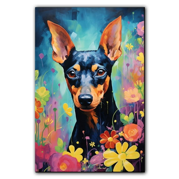 German Pinscher Dog Arts Canvas - Large Abstract Paintings Colorfull Wall Art Dog Decor Dog Room Decor Animal Wall Art Animal Canvas