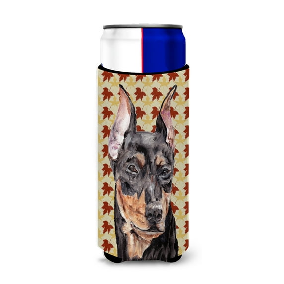 German Pinscher Fall Leaves Ultra Hugger for slim cans