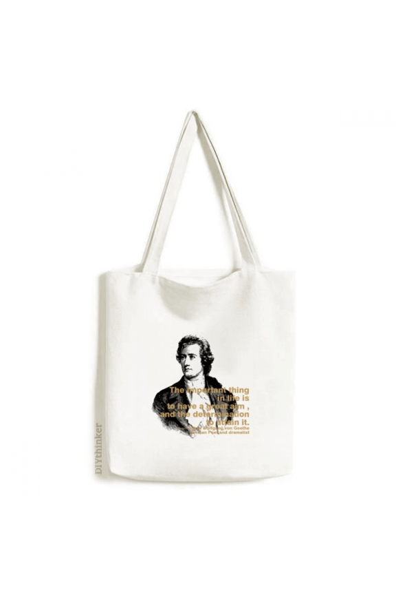 German Poet Dramatist Goethe Tote Canvas Bag Shopping Satchel Casual Handbag