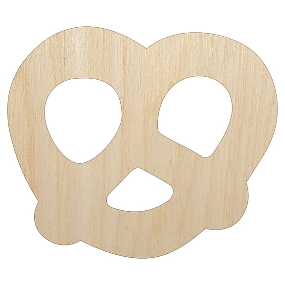 German Pretzel Solid Wood Shape Unfinished Piece Cutout Craft DIY Projects - 4.70 Inch Size - 1/4 Inch Thick