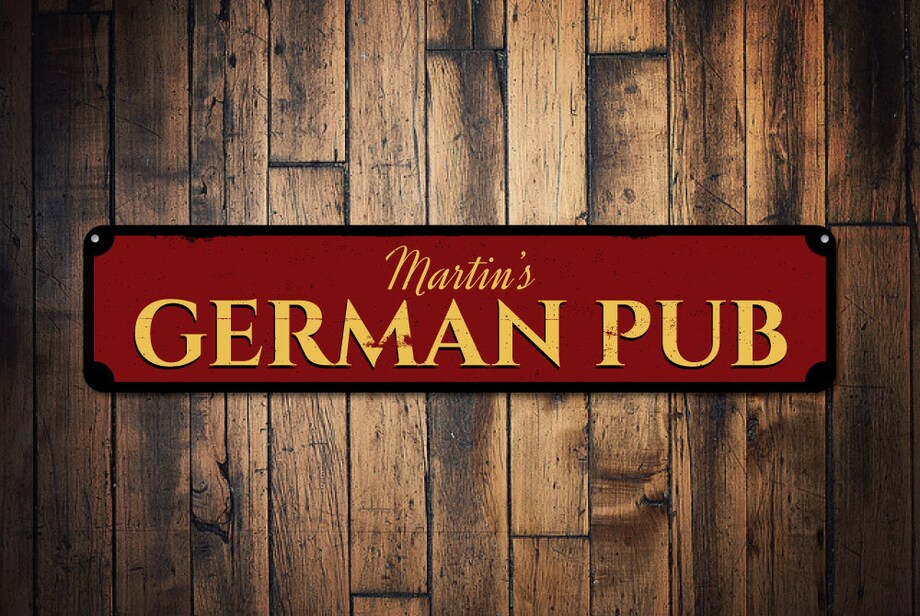 German Pub Sign Personalized Bartender Name Bar Sign Custom Metal Pub ...