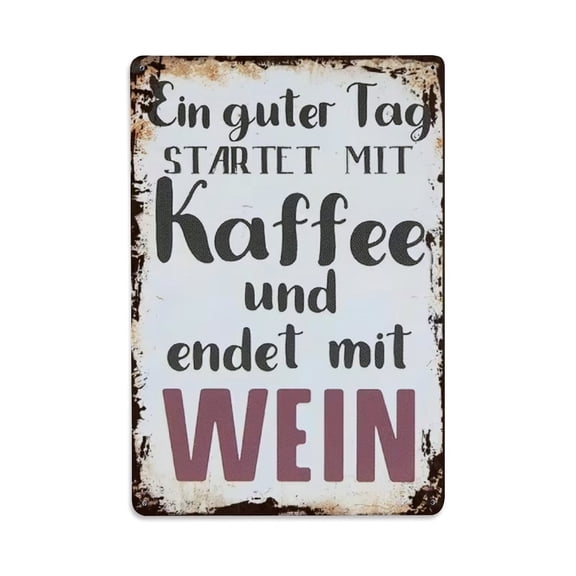 German Quote Tin Sign Vintage Metal Poster Living Room Bar Man Cave Home Wall Art Decor 8x12inch