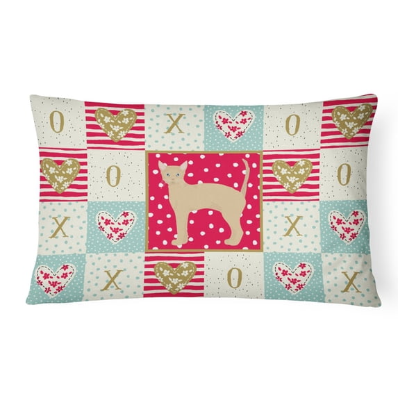 German Rex 2 Cat Love Canvas Fabric Decorative Pillow Red