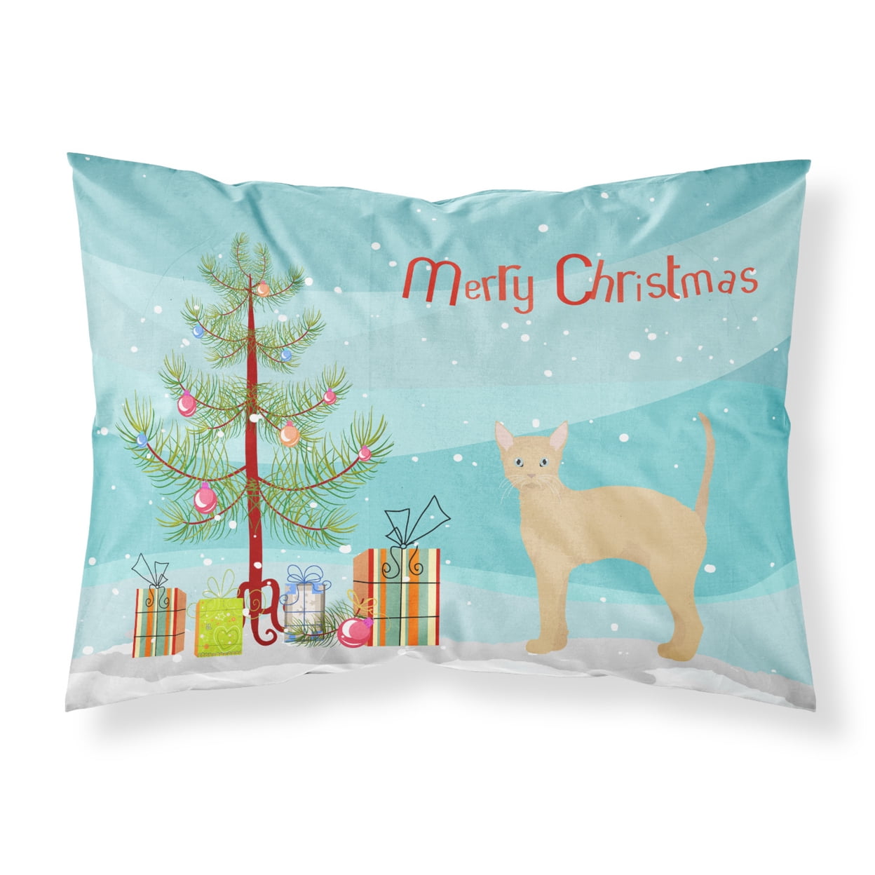 German Rex 2 Cat Merry Christmas Fabric Standard Pillowcase CK4627PILLOWCASE